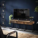 Dimehouse | TV Meubel Liam large: breedte 180 cm x diepte 40 cm x hoogte 50 cm bruin dressoirs hardhout, metaal kasten meubels | NADUVI outlet