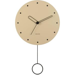 Wall clock Studs pendulum wood sand brown