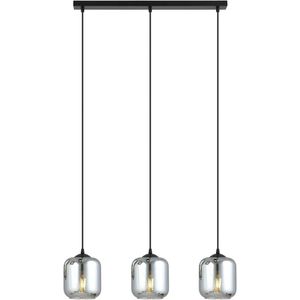 Zwarte glazen hanglamp eettafel Storm 3-lichts | NADUVI Collection