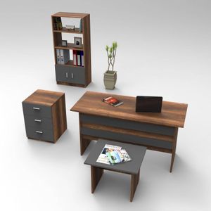 Set van bureau met bijzettafel en boekenkast Andrew | Kalune Design