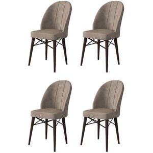 Set van 4 eetkamerstoelen Ritim velvet | Atelier Del Sofa