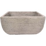 D&M Deco | Bloempot Rough Vierkant lengte 55 cm x breedte 55 cm x hoogte 24 cm zandkleurig kommen & schalen beton servies | NADUVI outlet