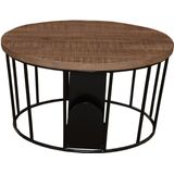 Mister Habitat | Salontafel Daily Paper large: diameter 90 cm x hoogte 43 cm naturel, zwart salontafels mangohout, staal | NADUVI outlet