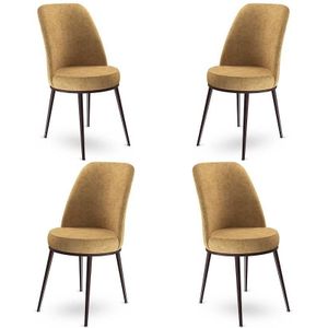 Set van 4 eetkamerstoelen Dexa velvet | Atelier Del Sofa