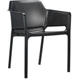 Dimehouse | Tuinstoel Design Zila breedte 60 cm x diepte 58 cm x hoogte 80 cm zwart tuinstoelen kunststof tuinmeubelen outdoor | NADUVI outlet