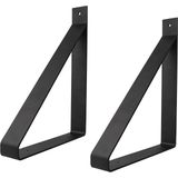 Gorillz | Set van 2 plankendragers Wagon 40 staal zwart 21.1x28.3x3.8 cm wandplanken en -haken | NADUVI