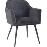 Bronx71 | Eetkamerstoel Fiona velvet fluweel grijs 61.00x82.00x63.00 cm eetkamerstoelen | NADUVI