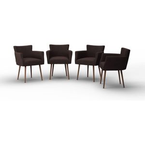Set van 4 eetkamerstoelen Billie linnen | NADUVI Collection