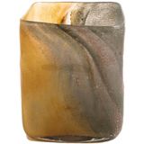 D&M Deco | Vaas Jazzy lengte 10 cm x breedte 10 cm x hoogte 39.5 cm benzinekleurig vazen glas vazen & bloempotten decoratie | NADUVI outlet