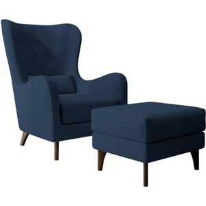 Fauteuil met hocker Casara velvet | NADUVI Collection