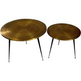 Mister Habitat | Set van 2 Salontafels Circle diameter 60 cm x hoogte 43 cm zwart, goud salontafels metaal, staal meubels | NADUVI outlet