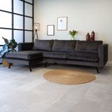 Dimehouse | Hoekbank Gino hoekdeel links velours grijs 270x150 cm hoekbanken | NADUVI