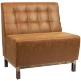 Kaja Collection | Bank Liam 1 zitplaats breedte 80 cm x diepte 66 cm x hoogte 86 cm bruin eetkamerbanken staal, kunstleder | NADUVI outlet