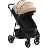 Kinderwagen 2-in-1 staal taupe en zwart