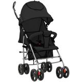 Kinderwagen/buggy 2-in-1 inklapbaar staal zwart