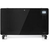 Nedis HTPL20FBK Glazen Paneel Convectorkachel Thermostaat Lcd-scherm 2 Warmtestanden Staand / Wandmontage 2000 W Zwart