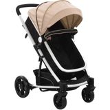 Kinderwagen 2-in-1 aluminium taupe en zwart