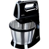 AEG SM3300 Handmixer met Mengkom + Garde- en Deeghaken 350W Zwart/Zilver