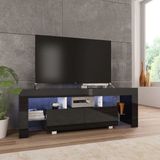 Tv-meubel met LED-verlichting 130x35x45 cm hoogglans zwart
