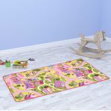 Speeltapijt 80x120 cm zoet dorpspatroon lussenpool