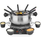 Tristar FO-1109 Familie Fonduepan met 8 Vorkjes en 6 Bakjes 1.3L 1400W Zwart/RVS