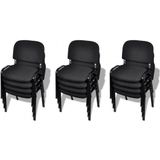 Stapelbare kantoorstoelen 12 stuks stof zwart