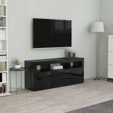 Tv-meubel 120x30x50 cm spaanplaat hoogglans zwart