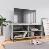Tv-meubel met wieltjes 90x35x35 cm spaanplaat betongrijs