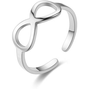 Subtiele Infinity Ring - verstelbaar (Kleur: Zilver)