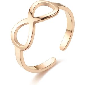 Subtiele Infinity Ring - verstelbaar (Kleur: Rosé goud)