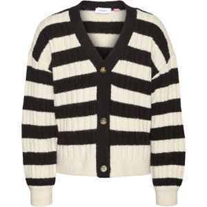 VERO MODA GIRL Gestreept Vest van Gerecycled Polyester Zwart/Wit