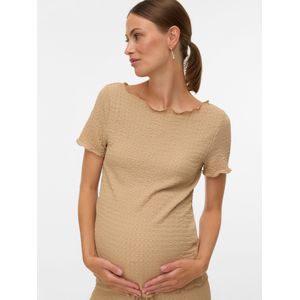 MAMALICIOUS - MLAdine - Shirt - Greige - Gerecycled Materiaal - Slanke Pasvorm