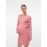 Mlenya - Zwangerschapsjurk - V-Hals - Lange Mouwen - Knielengte - Regular Fit
