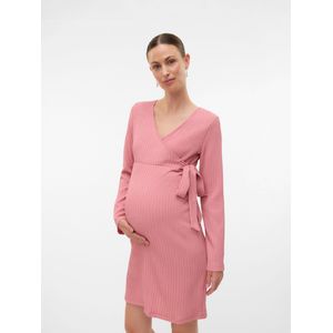 Mlenya - Zwangerschapsjurk - V-Hals - Lange Mouwen - Knielengte - Regular Fit