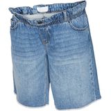 Zwangerschaps-shorts - Denim - Mid Wash - Knielengte - Relaxed Fit