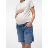 Zwangerschaps-shorts - Denim - Mid Wash - Knielengte - Relaxed Fit