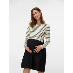 MAMALICIOUS - MLAMILO JUNE - Jurk - Crème/Zwart - Met Borstvoedingsfunctie - Knielengte