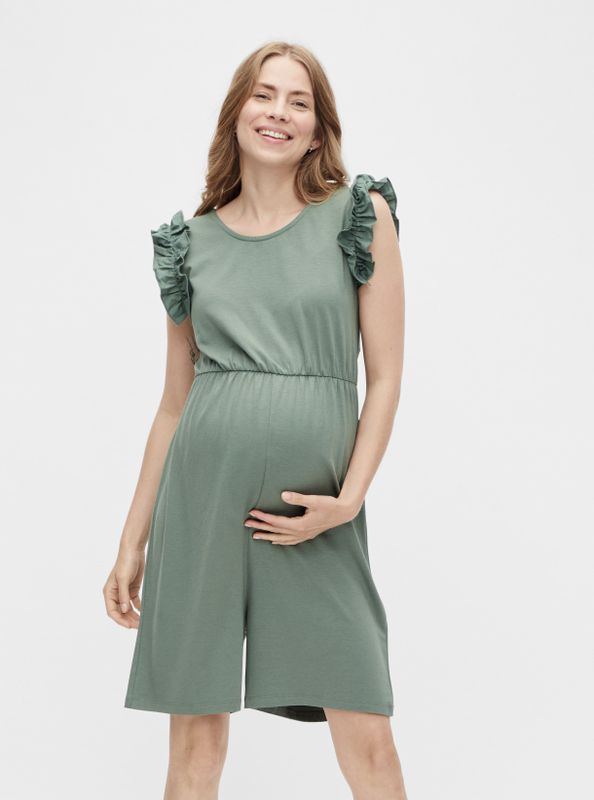 Zwangerschapsplaysuit - Ronde Hals - Ruches - Stretchy Stof - TENCEL™ Modal