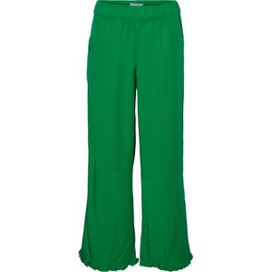 VERO MODA - Broek - Wijde Pijpen - Zwart - Katoen - Elastische Taille