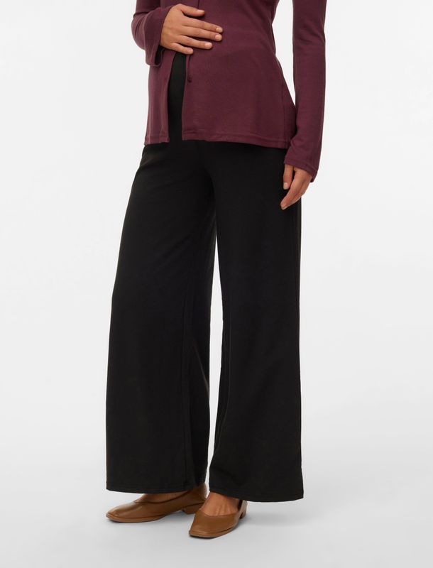 MAMALICIOUS - MLAmila - Broek - Zwart - Wide Leg - High Waist