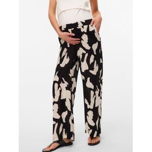 Broek met Wijde Pijpen - Regular Fit - Zwart - Geschikt voor Zwangerschap