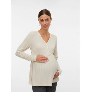 Blouse - Regular Fit - V-hals Top - Korte Mouwen - Voedingsfunctie met Knoopsluiting