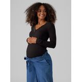 MAMALICIOUS - Shirt - Zwart - Lange Mouwen - Effen