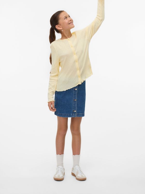 VERO MODA - Vest - Roze - Katoen - O-hals met Knoopsluiting