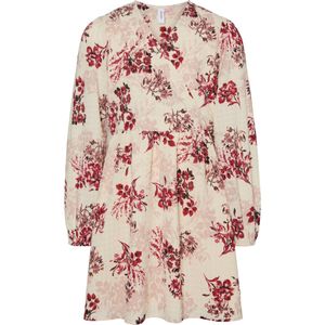 VERO MODA - Jerseyjurk - Roze - V-Hals - Lange Mouwen - Ruches