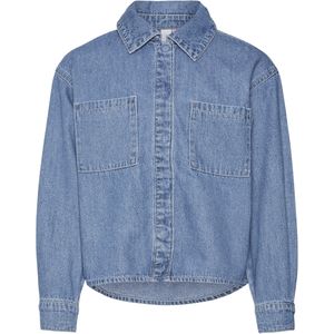 VERO MODA - Denim Overhemd - Blauw - Katoen - Lange Mouwen