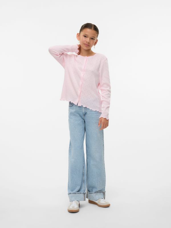 VERO MODA - Vest - Roze - Katoen - Lange Mouwen