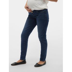 Skinny Fit Zwangerschapsjeans - Blauw - Katoen - Ondersteunende Buikband