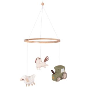 Muziekmobiel - Linnen - Houten Ring - Handgemaakt - Decoratief