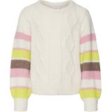 VERO MODA Gebreide Pullover - Groen - O-hals - Lange Mouwen - Ballonmouwen